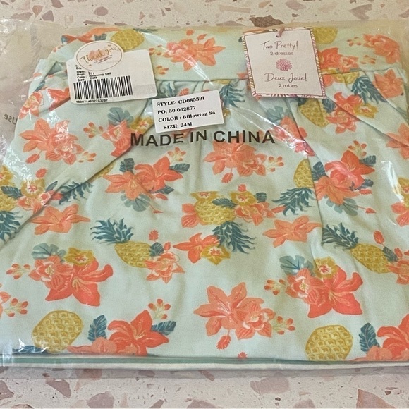 Sigrid Olsen New Girls 2 Pack Babydoll Dresses Floral and Striped Prints Summer - Picture 7 of 8